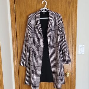 TanJay Dark & Off White Plaid Trench Coat